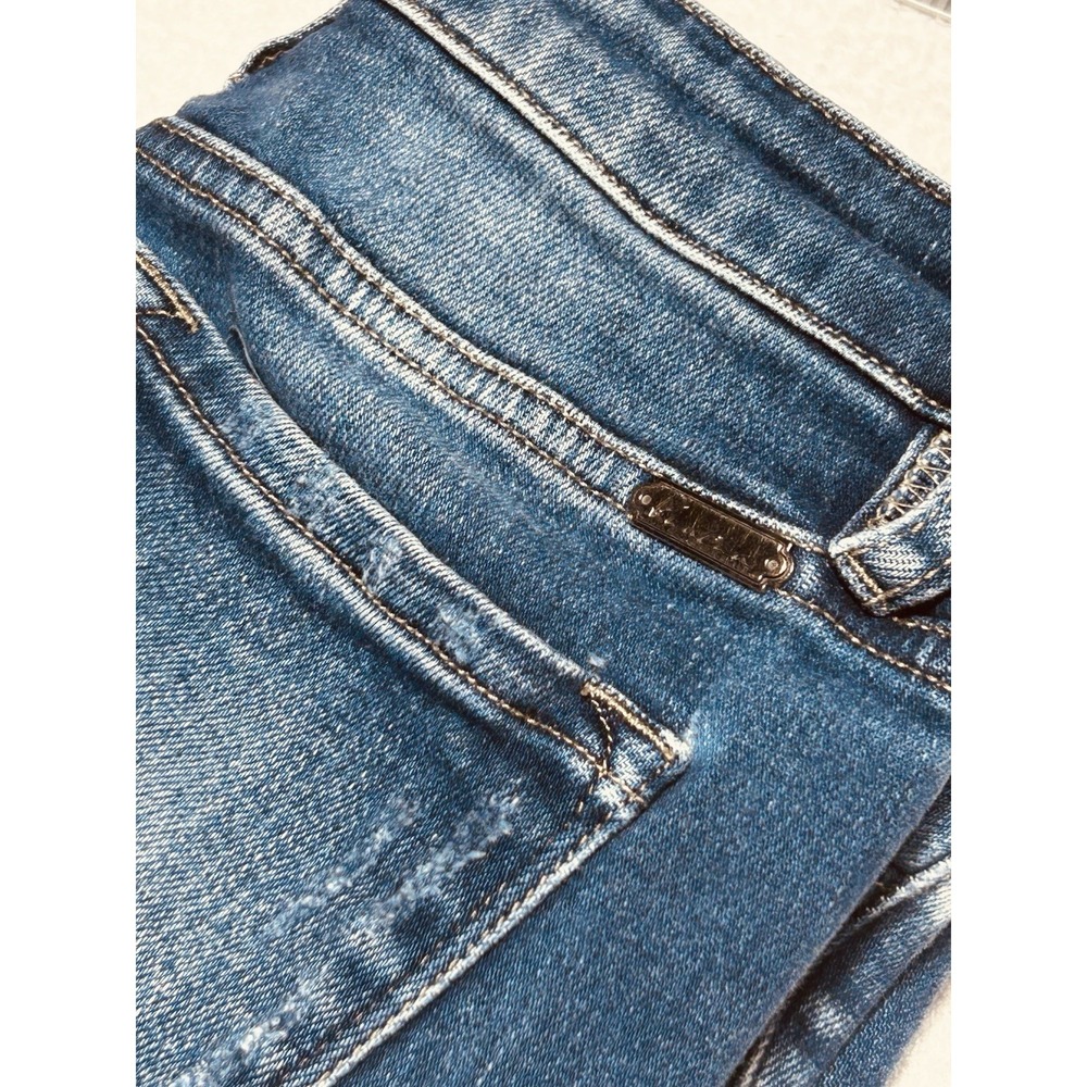 Kancan Jeans Women's 26x28 Med Blue Mid Rise Skinny Cigarette Stretch Straight